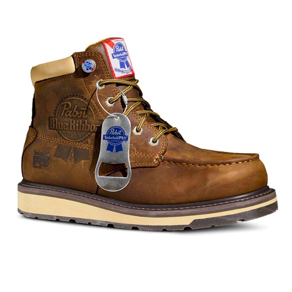 👖🍺 TIMBERLAND PRO X PABST BLUE RIBBON WEDGE WORK BOOTS 👖🍺